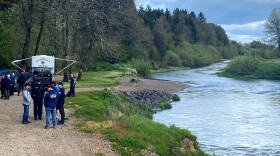 Search crews for several law enforcement and rescue agencies near the Long Tom River.