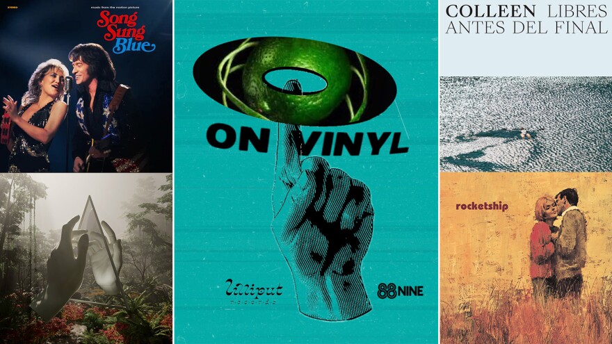 Releases for March 20 include (clockwise from top left) the 'Song Sung Blue' soundtrack, French electro-pop from Colleen, a reissue from Rocketship and 'Paradises' from Ladytron.
