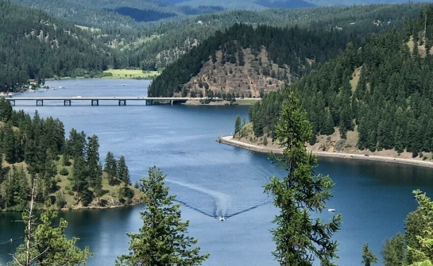 Tracey Delyea submitted a photo taken on her iPhone, that details the gleaming lake of Coeur d’Alene and its towering, vibrant green trees. It will be displayed inside the commanding officer’s stateroom, which was named for Coeur d’Alene.