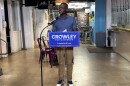 David Crowley spoke at the Sherman Phoenix the morning after the Wisconsin primary.