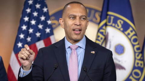 House Minority Leader Hakeem Jeffries of N.Y., speaks during a news conference to introduce the Democratic House leadership for the next session of Congress on Capitol Hill, Tuesday, Nov. 19, 2024, in Washington.