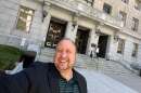 Andrew Tupone in front of the Pennsylvania Capitol in Harrisburg.