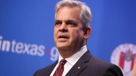 Austin Mayor Steve Adler speaks at a news conference in March 2020.