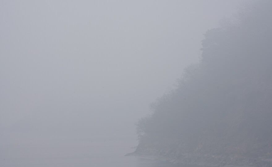 Fog shrouds the banks of the Imjin River in South Korea's Civilian Control Zone.