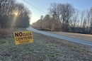 No data center sign along a Stokes County road