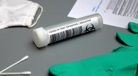 COVID-19 test, swabs, gloves and mask