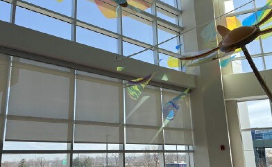 The new center has colorful art work and sensory features to make patient experience better.