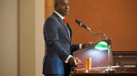 St. Louis Board of Aldermen President Lewis Reed prepares to gavel his colleagues into session on Oct. 4, 2019.