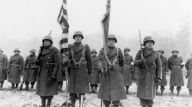 The 442nd Regimental Combat Team, shown here in a 1944 photo taken in France, returned home from World War II as one of the most decorated U.S. military units.