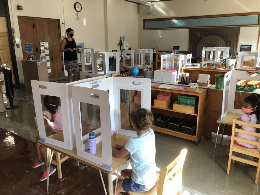 K3-K5 teacher Heather Boxill had a class of about a dozen students on the first day of school.