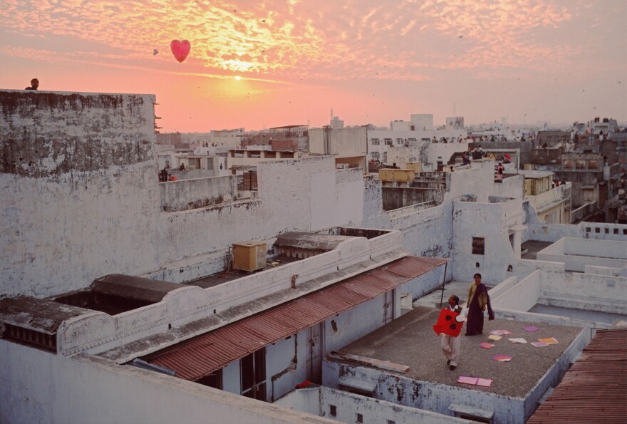 At the annual kite festival in Jaipur, India, photographer Stuart Franklin recalls, "I couldn't count the number of people who had kites flying up in the sky from the roofs."