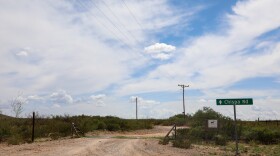 The entrance to Chispa Road in Jeff Davis County in June 2026.