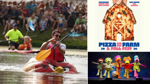 (Clockwise from left) Wine & Harvest Festival in Cedarburg, Pizza on the Farm in Richfield and 'Jim Henson’s Fraggle Rock: Back to the Rock LIVE.'