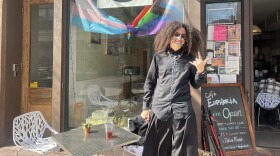 Jovian Schaeffer shows off his goth inspired look for the fashion show at Cafe Euphoria on March 29th.