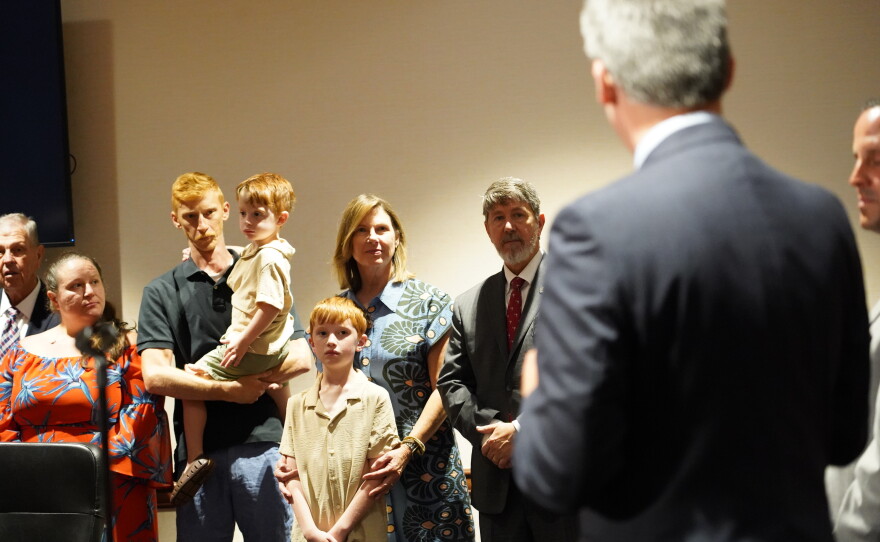 Former Spartanburg Republican Sen. Roger Nutt received the Order of the Palmetto from Gov. Henry McMaster on Tuesday, Sept. 8, 2026, at the Spartanburg County Courthouse.
