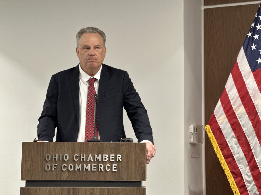 Tony Long, with the Ohio Chamber of Commerce, at a December 2024 news conference.