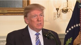 President Donald Trump speaks at the White House on Feb. 15, 2018.