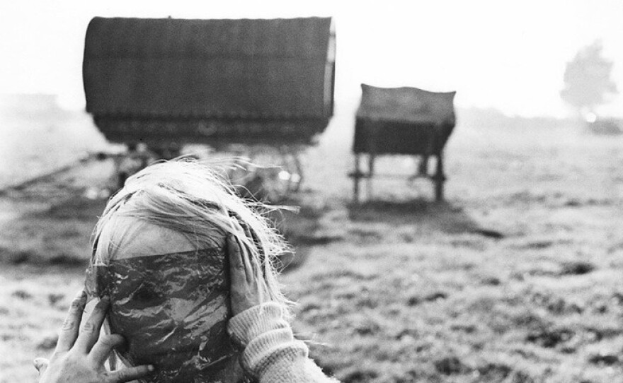 Child with cellophane, Cherry Orchard