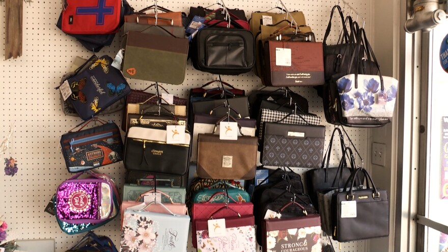 These bible holders, as well as the bibles that go in them, are about to go up in proce at Killough's store.