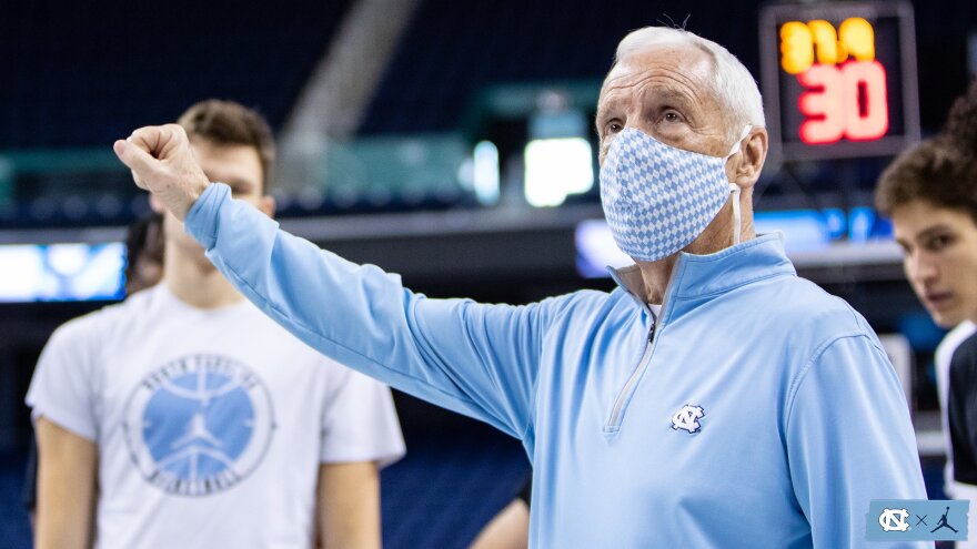 UNC men's basketball coach Roy Williams is seen in March.