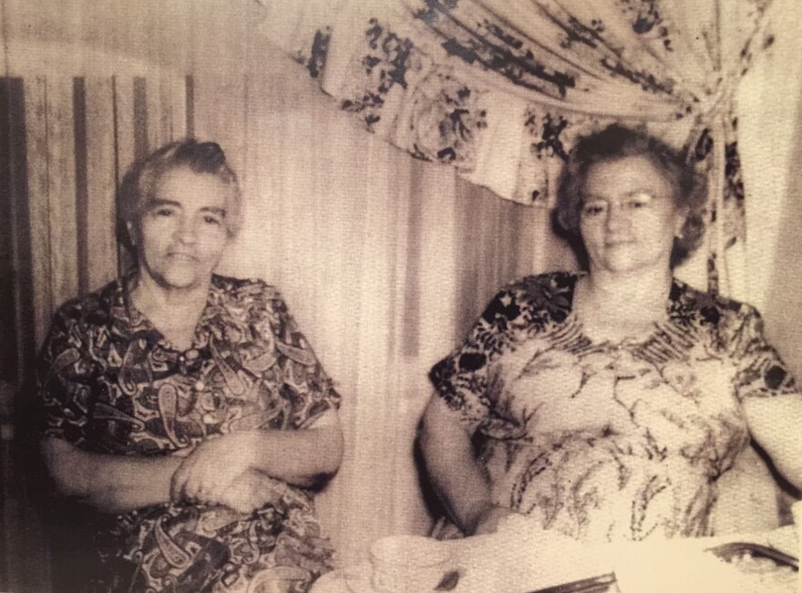 Theresa Tamburelli (right) with sister Rosie Martini. Tamburelli is credited with creating Napa's malfatti.