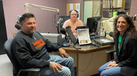 KCCU's Amanda Purser in the studio with Steven and Stephanie Dixon of Duncan's Second Chance Ranch.