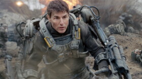 Tom Cruise as Maj. William Cage, a soldier who's woefully unprepared for battle, in <em>Edge of Tomorrow</em>.