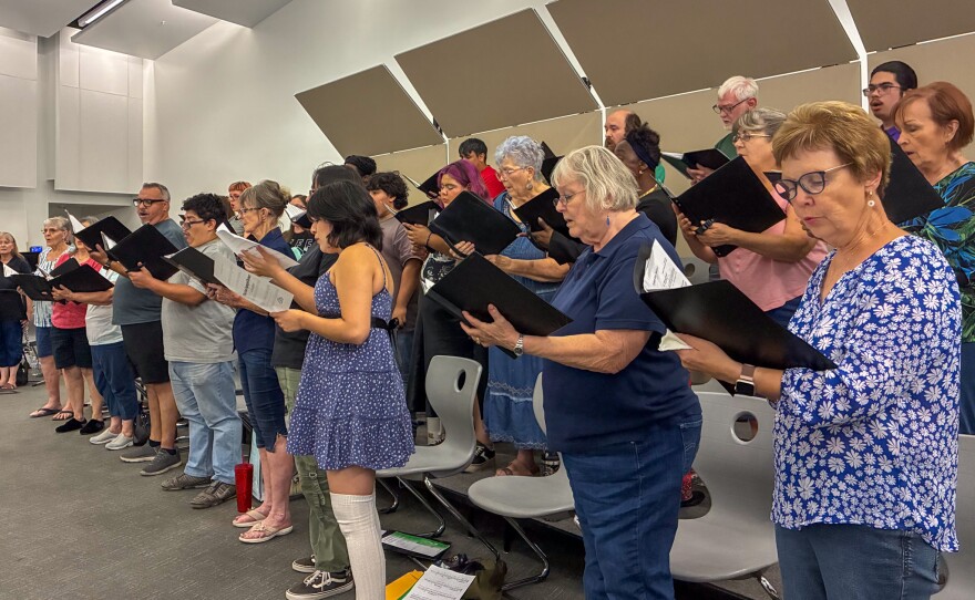 The AWC Choir for this concert comprises of new singers and old. Because the music program isn't typically active during the summer, more Yuma community members have volunteered to form the semiquincentennial concert's choir.