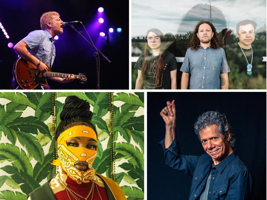 Clockwise from left: A.C. Newman, nêhiyawak, Chick Corea, Leikeli47.