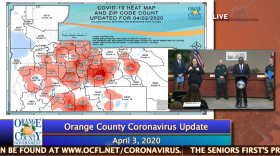 Orange County Mayor Jerry Demings speaks to media on Friday April 3rd. Image: Orange TV