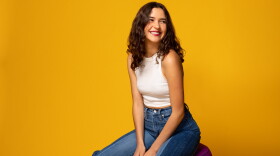 Anamaria Sayre, photographed for NPR’s Alt.Latino, 11 May 2022, in Washington DC. Photo by Mike Morgan for NPR.