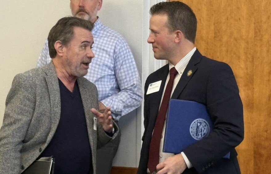 Republican Sen. Doug Shane, right, wants the Kansas Consumer Protection Act to apply to residential rentals. He said that would increase penalties on landlords who fail to maintain safe living conditions at their properties.