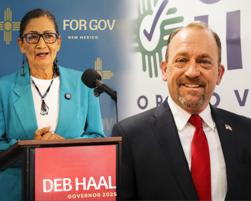 Democrat and former U.S. Interior Secretary Deb Haaland, left, will face Republican and former Rio Rancho Mayor Gregg Hull, right, in the Nov. 3 general election contest to be New Mexico’s next governor.