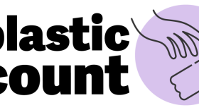 A bold, black font says, "BOULDER plastic count." To the right of that script, an illustration depicts a hand with a bottle falling out of it.
