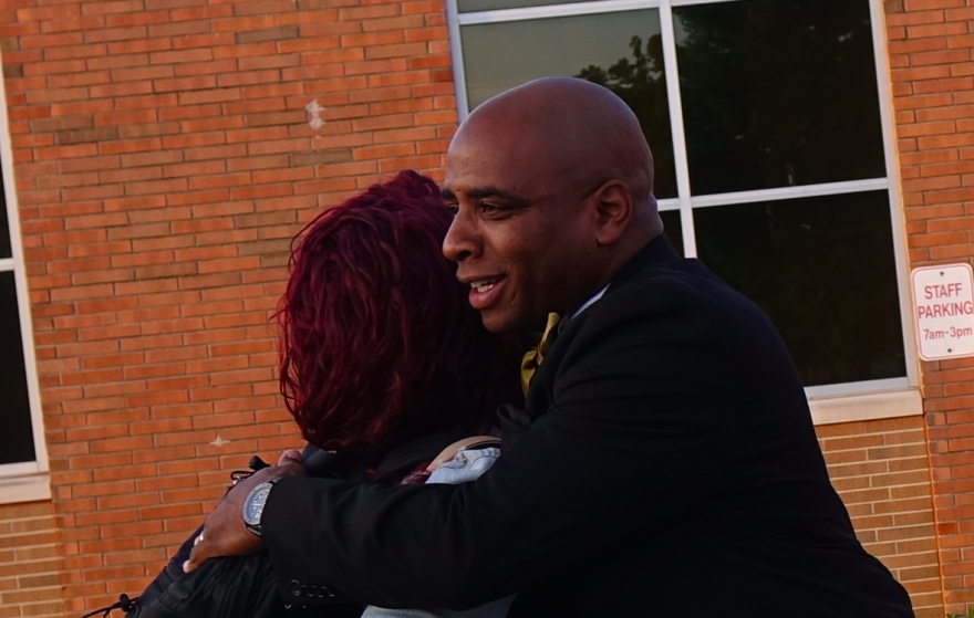 Arlington Principal Stan Law greets students on the first day of school for the 2017-18 school year. Next year he will lead Washington High School.