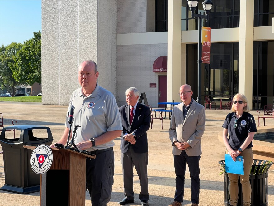 National Weather Service Director Ken Graham fields questions from reporters in Roanoke.