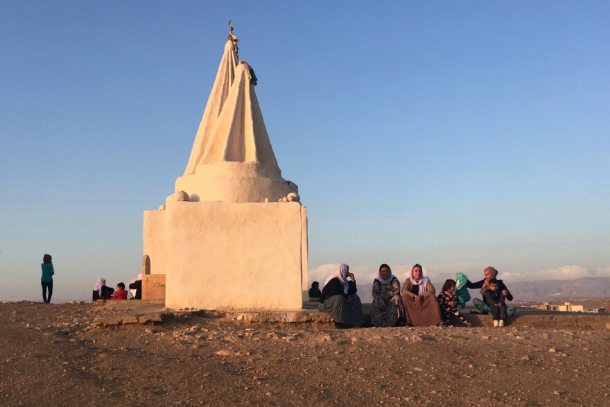 A Yazidi tomb in a village in the Kurdistan region of Iraq. Many families were displaced when ISIS killed hundreds of men and kidnapped thousands of women and children. More than 3,000 Yazidis are still missing.