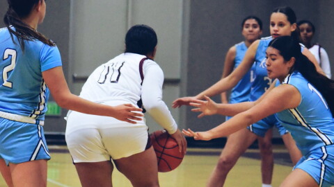 tbh producer Faustina Tangitau playing basketball