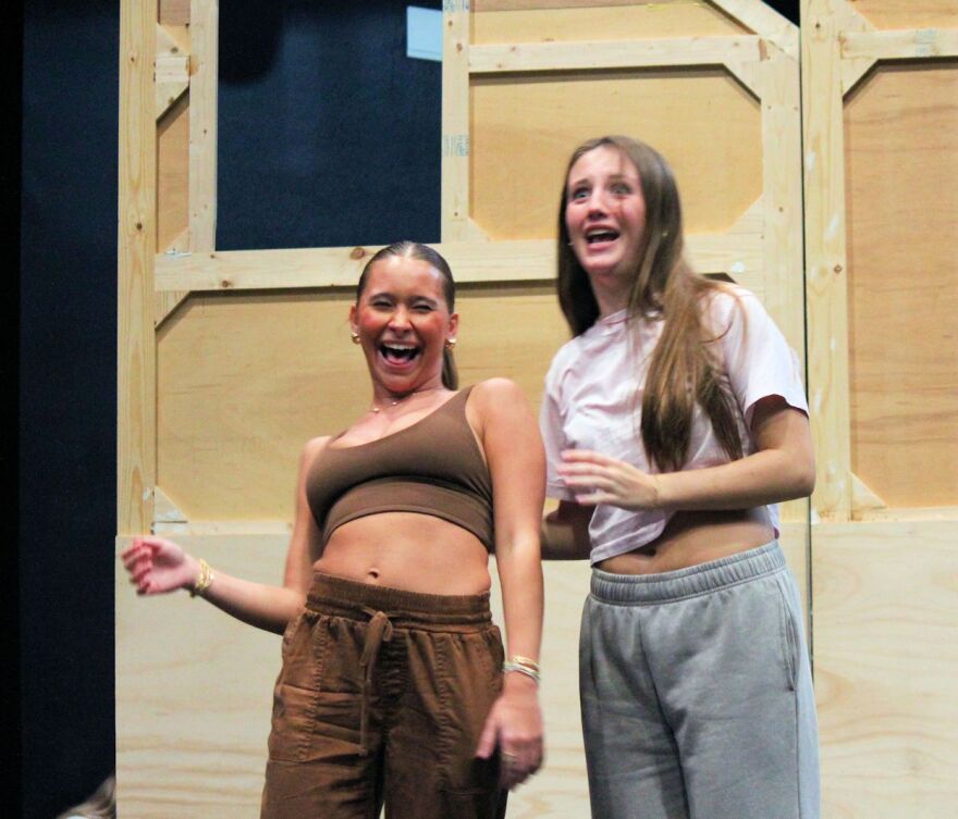 Georgia Rainero (right) pictured with Halle Heckman in the roles of Sue and Chris in 'Carrie the Musical.'