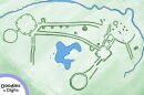 An aerial illustration of the Great Circle Earthworks and Octagon Earthworks, which make up part of the Hopewell Ceremonial Earthworks. The episode will air on September 22.