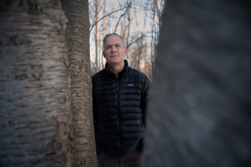 Rex Linville, the Eastern Division Director of Field Programs for the Land Trust Alliance near his home in Charlottesville, January 28, 2026. The group sent a letter signed by nine Virginia land trusts to the secretary of the state Natural and Historic Resources asking for the conservation easement to be preserved.