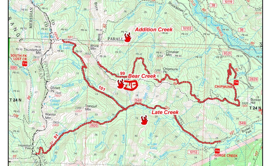 Bear Creek Complex trail closures on the Flathead National Forest.