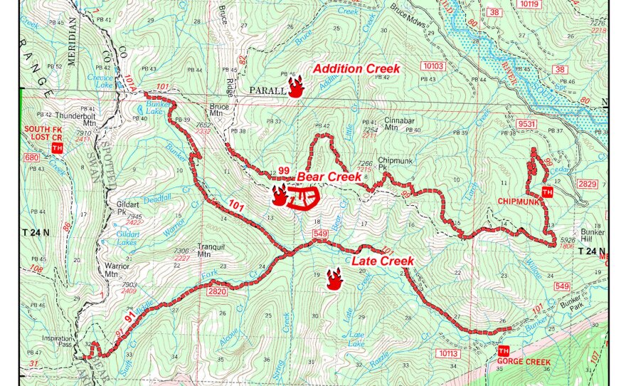 Bear Creek Complex trail closures on the Flathead National Forest.