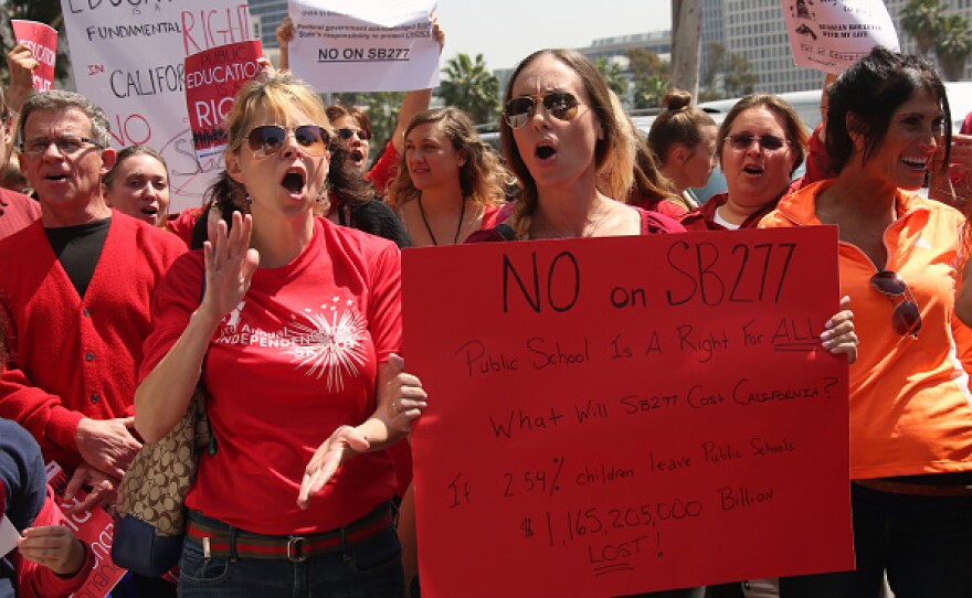 People who oppose vaccinating their children wouldn't be able to cite personal beliefs if the bill became law.