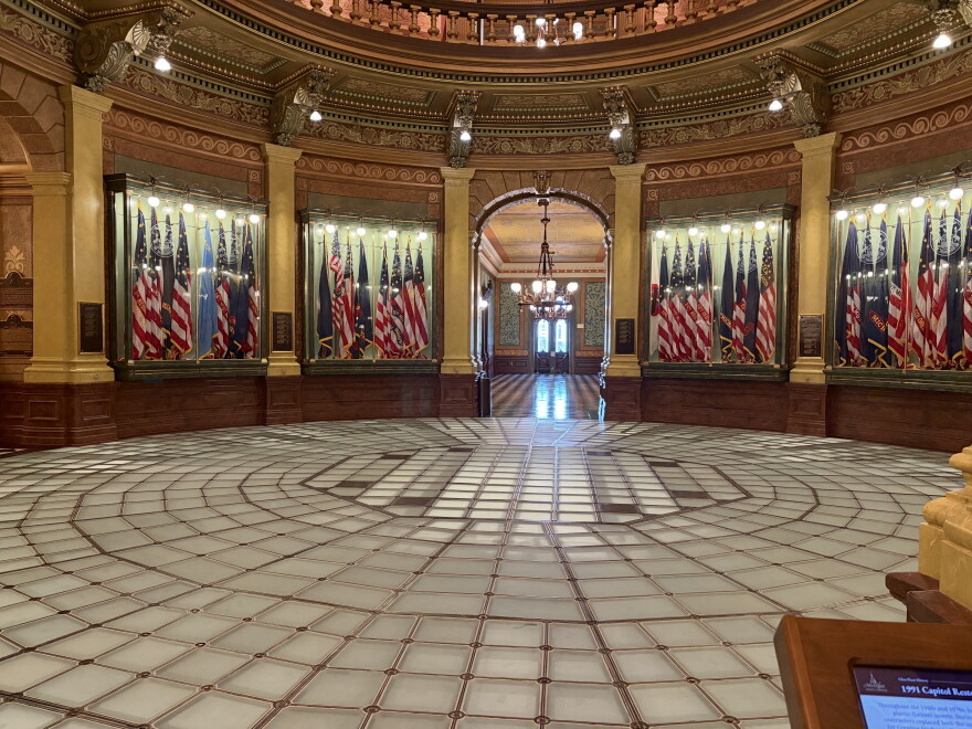 The glass floor of the capital building. 