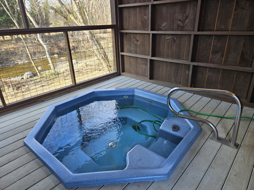 Hot Springs Resort and Spa has rebuilt many of the cabanas and hot tubs overlooking Spring Creek that washed away during Helene. The tubs offer visitors a chance to bathe in 102-degree mineral-rich spring water — an attraction for the past 200 years.