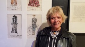 Franne Lee at the New York Public Library's Hal Prince exhibition in 2019. Lee designed the costumes for Prince's Sweeney Todd and Candide.