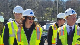 Gov. Gretchen Whitmer tours Delta Township Water Resource Recovery Facility project alongside state officials.