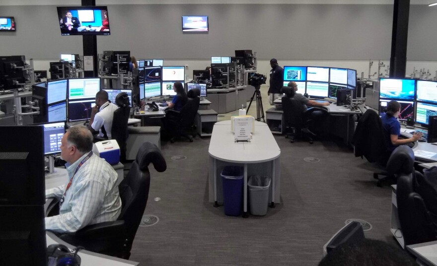 The control center has six pods with operators, and room to add more as the network grows.