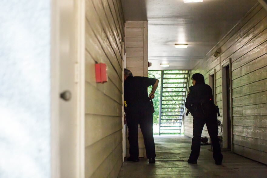 Under current law, constables and their officers serve writs of possession, which is when a tenant is forcibly removed from a home after being ordered evicted by a judge. In 2018, two deputies with the Travis County Constable Precinct 3 try to evict a tenant in an apartment in Southwest Austin.